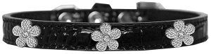 Silver Flower Widget Croc Dog Collar