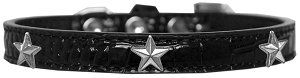 Silver Star Widget Croc Dog Collar (size: Black Size 10)