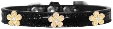Gold Flower Widget Croc Dog Collar