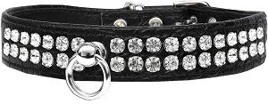 Style #72 Rhinestone Designer Croc Dog Collar (size: Black Size 10)