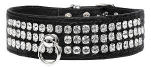 Style #73 Rhinestone Designer Croc Dog Collar (size: Black Size 10)
