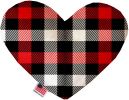 Red and White Buffalo Check Heart Dog Toy