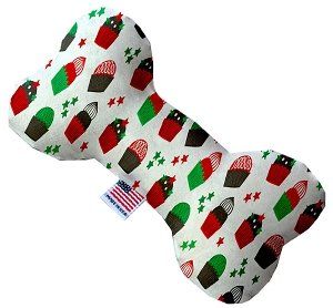 Christmas Cupcakes Bone Dog Toy (size: 10 Inch)