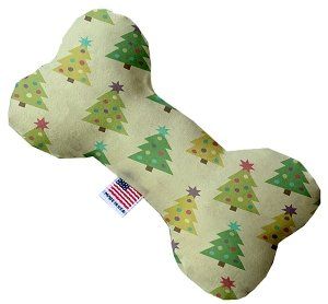 Cutesy Christmas Trees Bone Dog Toy (size: 10 Inch)