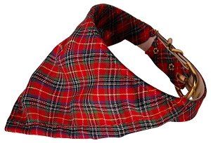Red Plaid Bandana Collars (size: Red 10)