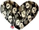 Gray Camo Skulls Canvas Heart Dog Toy