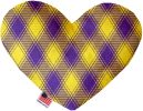 Purple and Yellow Plaid Canvas Heart Dog Toy