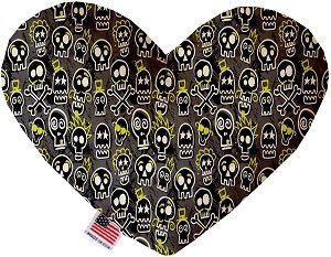 Skater Skulls Canvas Heart Dog Toy (size: 6 Inch)