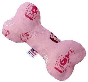 Pink Whimsy Bird Cages Bone Dog Toy (size: 10 Inch)