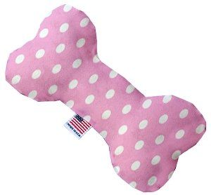 Pink Polka Dots Bone Dog Toy (size: 10 Inch)