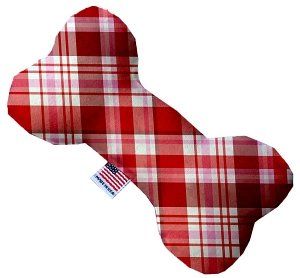 Valentines Day Plaid Bone Dog Toy (size: 10 Inch)