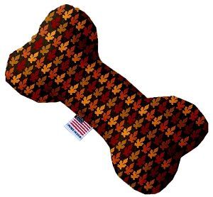 Autumn Leaves Canvas Bone Dog Toy (size: 10 Inch)