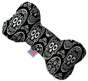Classic Sugar Skulls Canvas Bone Dog Toy (size: 10 Inch)