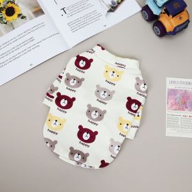 Pet clothes Dog clothes Autumn and winter new cat pet clothes Two leg sweater 22 Happy bear bottoming shirt (colour: 22 Happy Bear Undercoat - Red, size: Xl)
