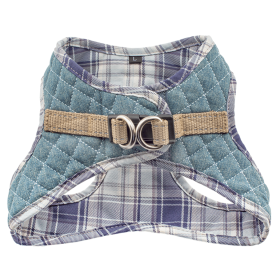 Step-In Denim Dog Harness - Blue Plaid (Color: Blue Plaid, size: Xl)