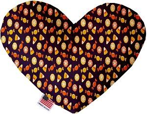 Halloween Candy Confetti Canvas Heart Dog Toy (size: 6 Inch)
