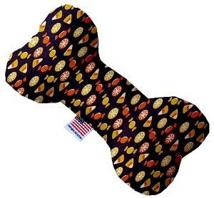 Halloween Candy Confetti Canvas Bone Dog Toy (size: 10 Inch)