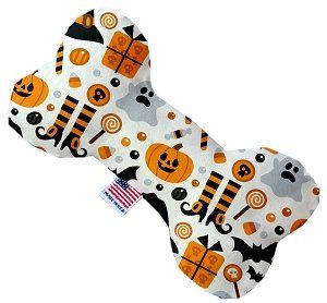 Classic Halloween Canvas Bone Dog Toy (size: 10 Inch)