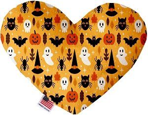 Happy Halloween Canvas Heart Dog Toy (size: 6 Inch)
