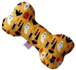 Happy Halloween Canvas Bone Dog Toy (size: 10 Inch)