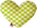 Lime Green Plaid Heart Dog Toy