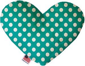 Seafoam Green Swiss Dots Heart Dog Toy (size: 6 Inch)