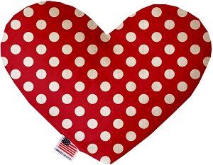 Red Swiss Dots Heart Dog Toy (size: 6 Inch)
