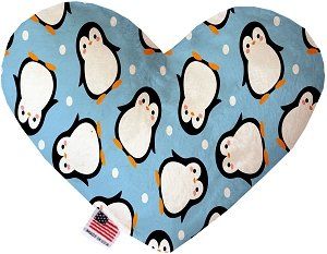 Penguins in Blue Heart Dog Toy (size: 6 Inch)