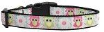 Sweet as Sugar Owls Nylon Dog Collar (size: Medium Narrow)