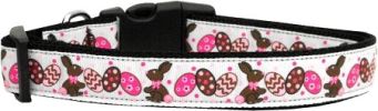 Chocolate Bunnies Nylon Dog Collar