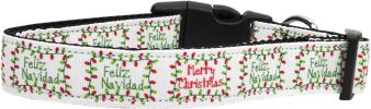 Feliz Navidad Nylon Dog Collar