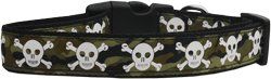 Camo Skulls Nylon Dog Collar (size: Medium Narrow)