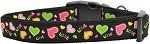 Neon Love Nylon Dog Collar (size: Medium Narrow)