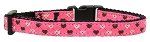 Argyle Hearts Nylon Ribbon Collar (size: Bright Pink Cat Safety)