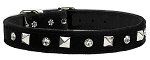 Velvet Crystal and Pyramid Collars (size: Black 10)