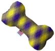 Purple and Yellow Plaid Canvas Bone Dog Toy