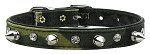 Camo Crystal and Spike Collars (size: Green Camo 10)