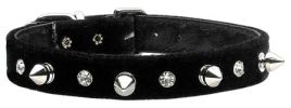 Velvet Crystal and Spike Collars