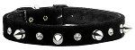 Velvet Crystal and Spike Collars (size: Black 10)