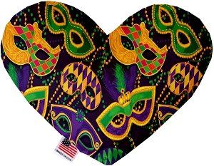 Mardi Gras Masquerade Heart Dog Toy (size: 6 Inch)