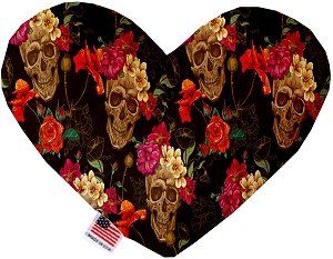 Tropical Skulls Canvas Heart Dog Toy (size: 6 Inch)