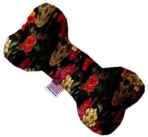 Tropical Skulls Canvas Bone Dog Toy (size: 10 Inch)